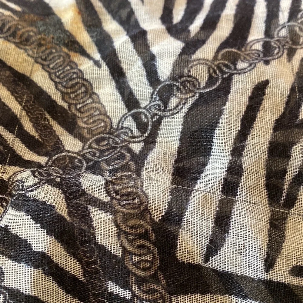 Zebra and Chain Print Lightweight Scarf or Wrap OS